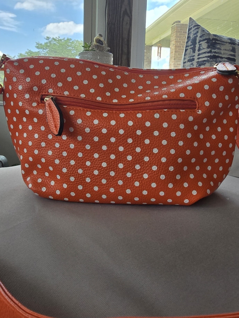 Imoshion Orange Polka Dot Crossbody Bag With Charging Pack- Classic Casual Style
